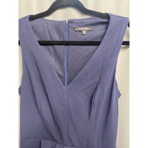 MARINA Ruffled Sleeveless Jumpsuit in Navy size 12 NWOT (b42) - Picture 7 of 8